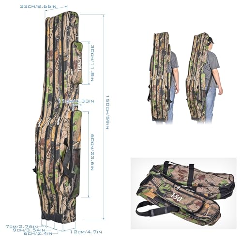 3 Layers Fishing Pole Bag (Earthy yellow / 150cm/59in)