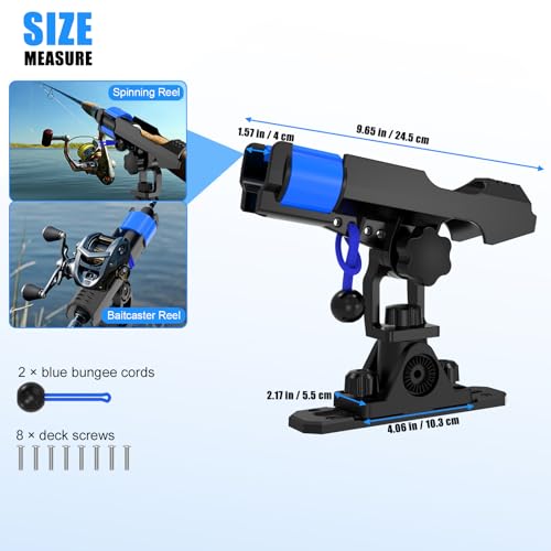 Track Mounted Kayak Rod Holders for Fishing Boat & Canoe 2 Pack (Without Track)