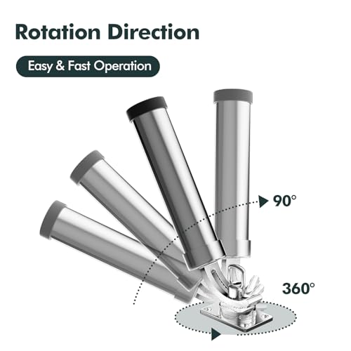 Fishing Rod Holder 2 Pack (90°Tilt & 360°Swivel)