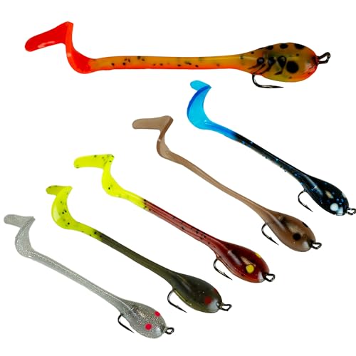 Made in USA Twister Tad Fishing Lures for bass (varity 6 pack)