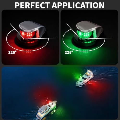 Boat Light Lights for Boat (1 Pack Red and 1 Pack Green)