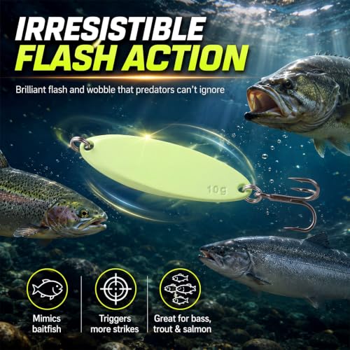 15 Pcs Glow in The Dark Fishing Lures with Treble Hook Jigs