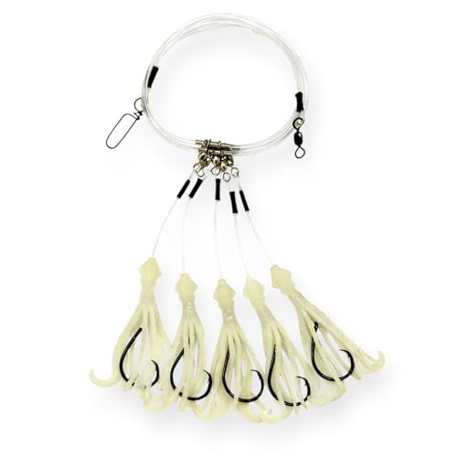Tackle Deep Drop Rig (Natural Glow / 8/0 – 5 Hook)
