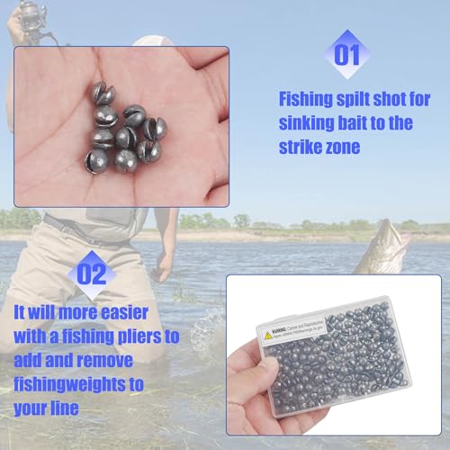 Removable Split Shot Weights Fishing Sinkers Slip On Fly Fishing Weight