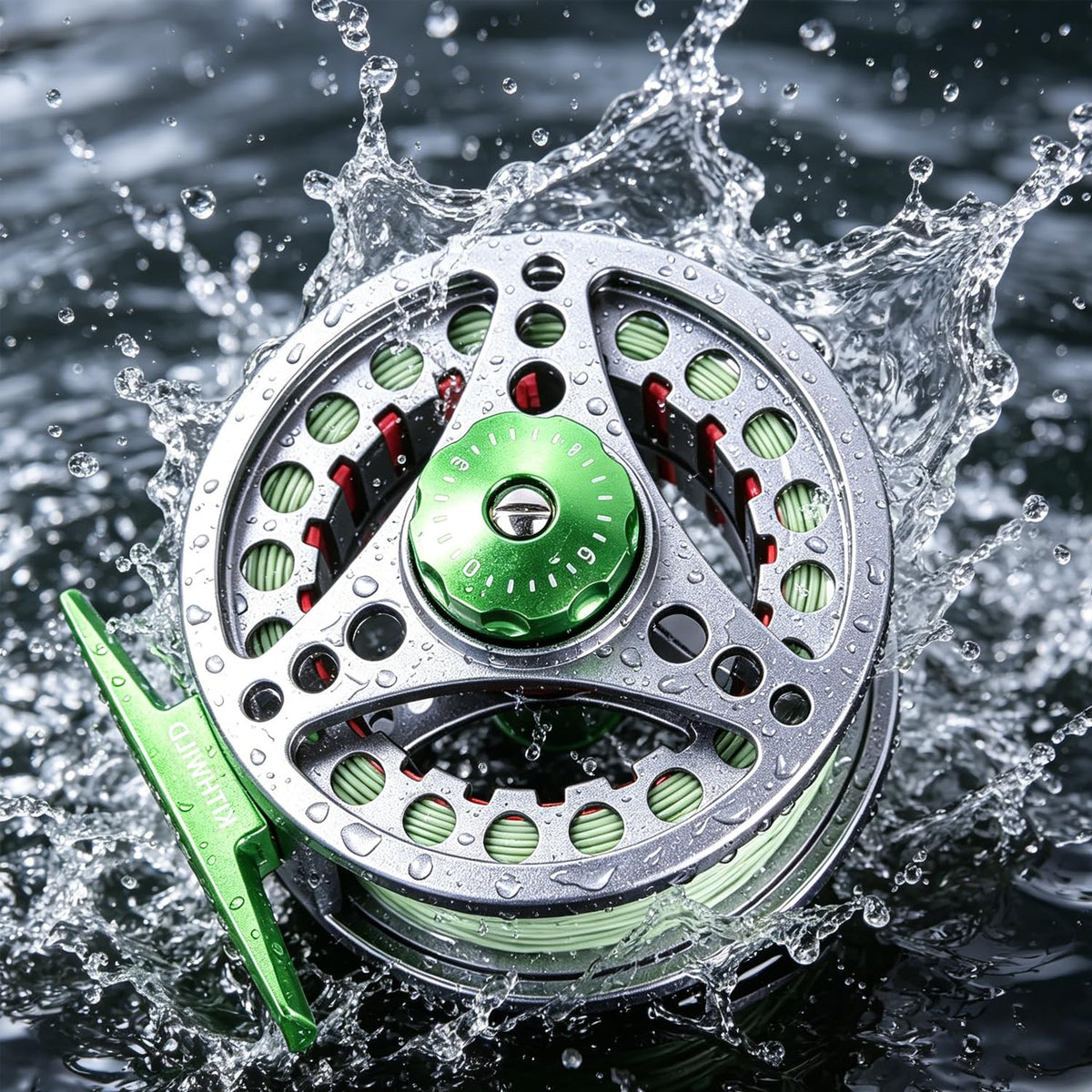 Fly Fishing Reel with Aluminum Alloy Body 7 (Green-7/8)