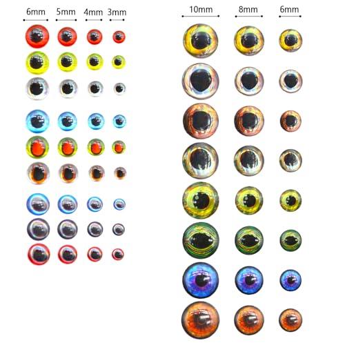 693 Pieces 3D 4D 5D Fishing Lure Eyes Assortment with 1 Piece Tweezer for Making Fish Bait Fly Tying Streamers Crafts DIY Accessory (693pcs)