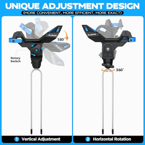 1/2/4 Pack Fishing Rod Holder for Ground, Upgraded Rod Holders for Bank Fishing, 360 Degree Adjustable Fishing Rod Holder Equipment, Fishing Gear, Fishing Gifts for Men