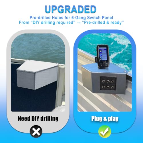 Aluminum Side Console Switch Panel Mount for Boats Bracket for Fish Finders Boat Accessories (Bracket+Switch Panel)
