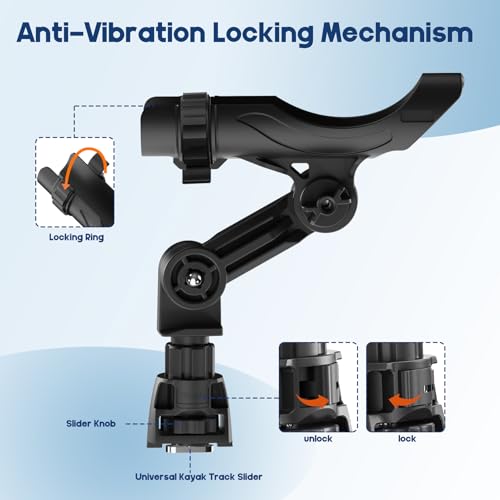 2 Pack Kayak Fishing Rod Holder for Track Mount