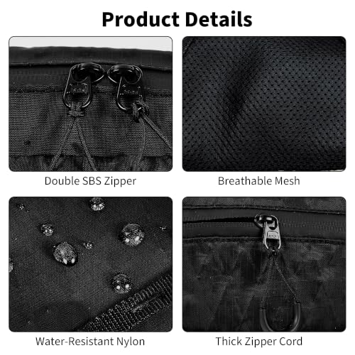 RFID Blocking Fanny Packs for Women and Men Waterproof Crossbody Waist Pack (Black)