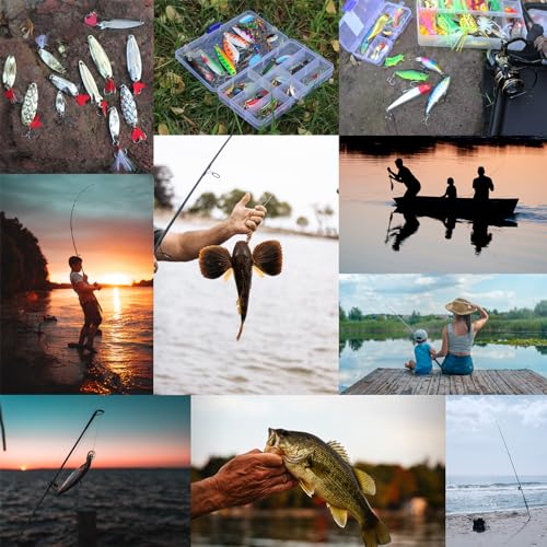 79pcs Fishing Lure Kit with Tackle Box Including Crankbaits (Black-79pcs)