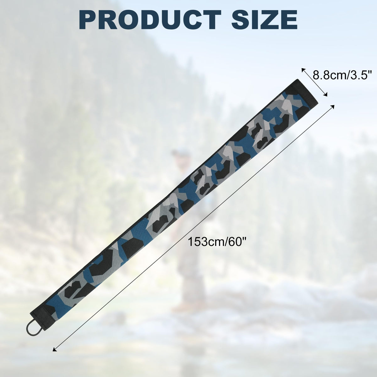 Neoprene Fishing Rod Sleeve Rod Socks for Casting (60" / 2-Dark Camo)