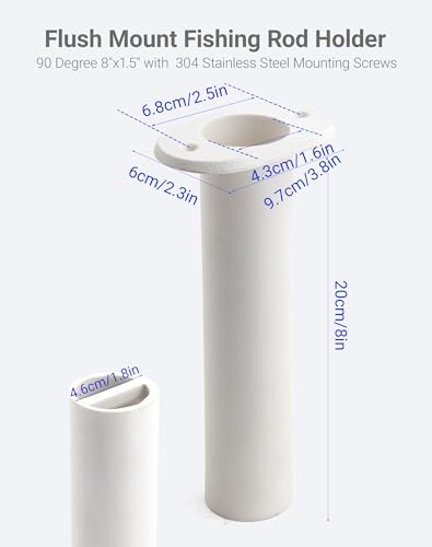 Flush Mount Fishing Rod Holder (White)