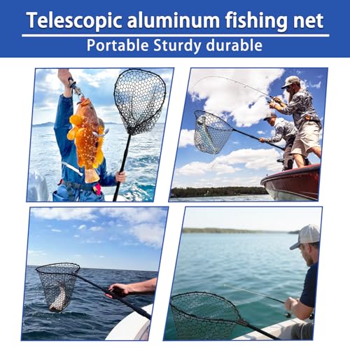 Telescoping Rubber Fishing Net with Handle 64"