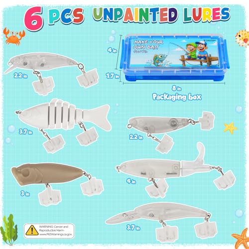 DIY Fishing Lure Kit (Blue-6pcs without acessions)
