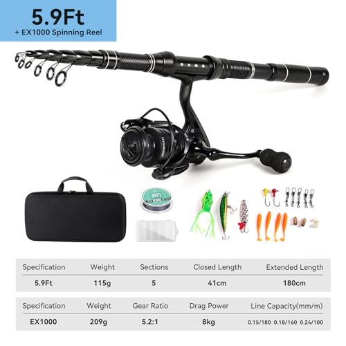 Telescopic Fishing Rod and Reel Combo