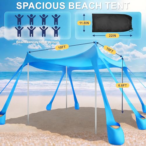 Beach Tent Sun Shelter 10x10FT (Sky Blue)