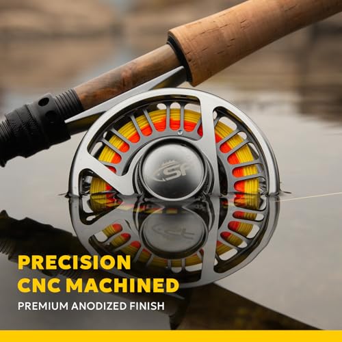 SF 003 Pro Fly Fishing Reel for Freshwater (Gunmetal Gray/Yellow / 7/8wt)