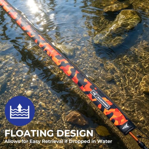 MeshGuard Camo Rod Sleeves (Orange Camo 1 Pcs / Casting/Trolling)