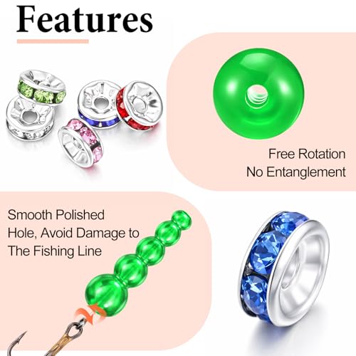 160 Pcs Fishing Beads 12 Pcs Stacked Fishing Beads (Colorful)