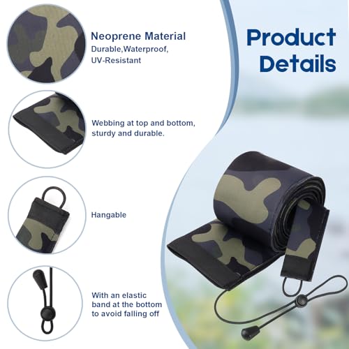 Neoprene Fishing Rod Sleeve Rod Socks for Fishing Poles Protector Storage for Spinning Fishing Rod Casting Rod (60“ / 2Pcs-Gray Camo)