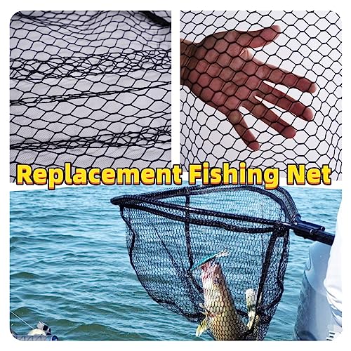 Rubber Coated Replacement Fishing Net Hook Resist (3/4" Mesh / XL:Fits Hoop 32"x36"(Teardrop)|Net Dia.34.6")