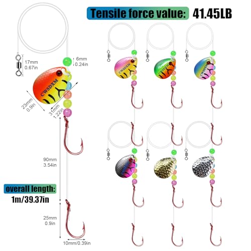 Walleye Rigs Kit (7pcs Walleye rigs-Octopus Hooks)