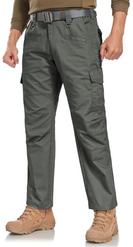 Cargo Pants for Mens Lightweight Work Tactical Pants Breathable Outdoor Relaxed Fit Comfy Utility Hiking Fishing Pants with Multiple Pockets Army Green 38Wx34L (Army Green / 38W x 34L)