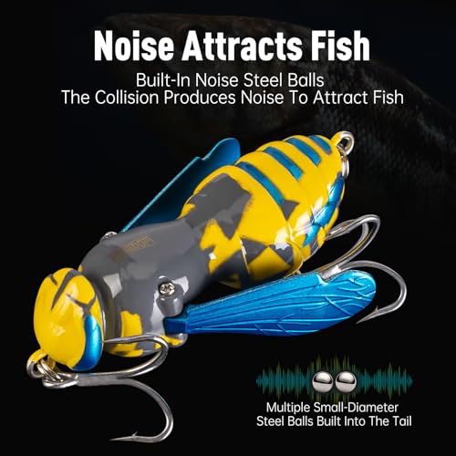 Wasp Crawl Topwater Bass Lures Fishing Bionic Tackle Bass Lure Freshwater Crank baits Floating Artificial Hard ABS Bait Crawler Topwater Fishing Lure #07 40mm 4.2g (07 / 1.57in/0.14oz)