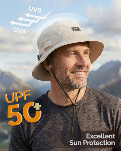 Mens Bucket Sun Hats (One Size / Beige)