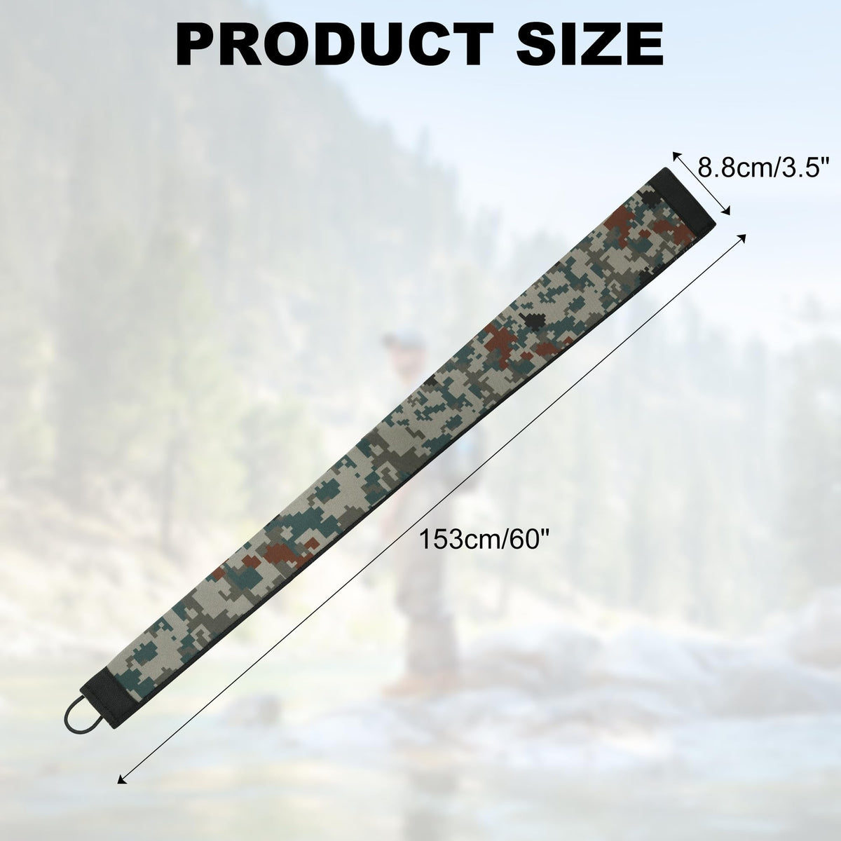 Neoprene Fishing Rod Sleeve Rod Socks for Casting (60" / 2-Digital Camo)