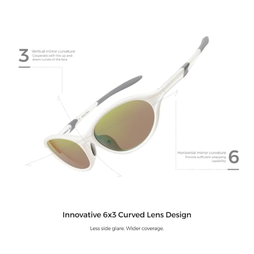 Cat Eye Polarized Wrap Around Sports Sunglasses for Men Women