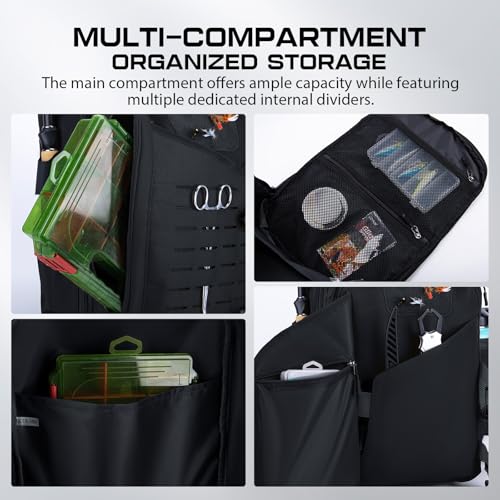 Black Tackle Bag w (Black / 900d Water-resistant Oxford Backpack + (3)3600 Trays)
