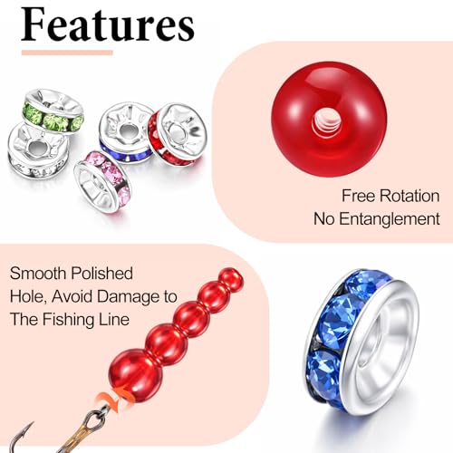 160 Pcs Fishing Beads 12 Pcs Stacked Fishing Beads (Red)