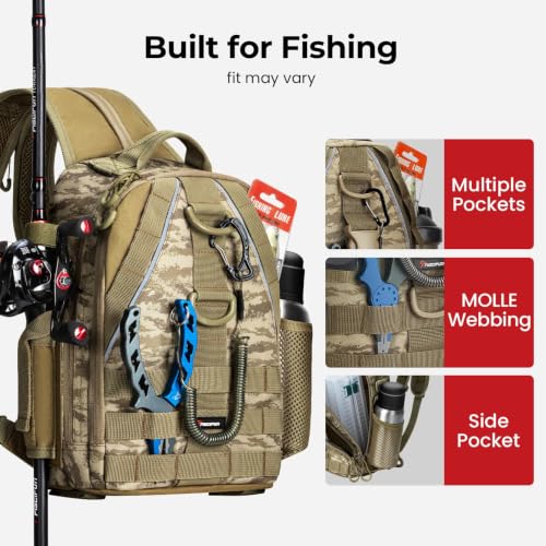 Fishing Backpack (Khaki Camouflage / Standard)