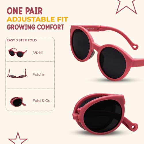 Kids Polarized Sunglasses for Boys & Girls (D.pink)