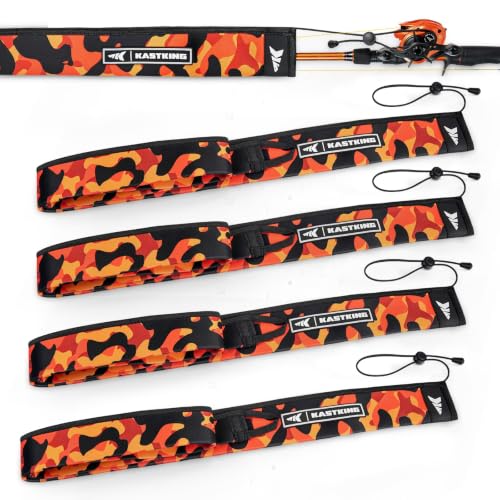MeshGuard Camo Rod Sleeves (Orange Camo 4 Pcs / Casting/Trolling)