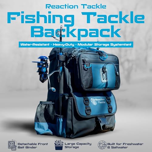 Fishing Tackle Backpack with Detachable Bait Binder and Rod Holders (Backpack with Binder)