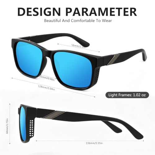 Polarized Sunglasses for Men Women (3pack Blue/Blue/Blue)