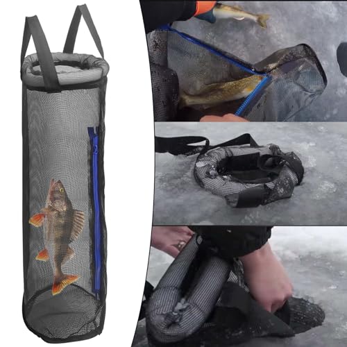 Floating Fish Basket Mesh Net Cage for Live Bait Storage Fish Raising Kayak Fishing Accessories 15.7in