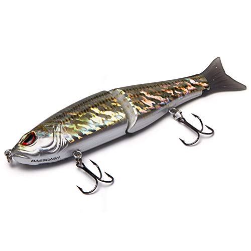 SwimShad Glide Baits Jointed Swimbait Bass Pike Salmon Trout Muskie Fishing Lure (Striper / 4.5in/0.65oz)
