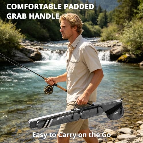 Fly Rod Case Fit 9ft 4 (Grey / For 9ft 4-piece Fly Rod (Length: 30.5''))