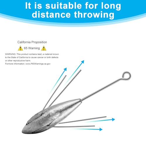 Fishing Sinker Weight Long Tail Surf Casting Lead Fishing Weights for Saltwater Fishing Gear Tackle Sinkers Fishing Weight Equipment