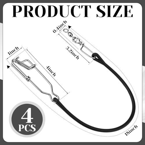 4pcs Fishing Downrigger Weight Snubber with Release Snap