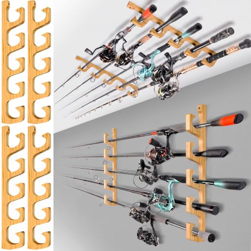 H5W Solid Wood Fishing Rod Holder