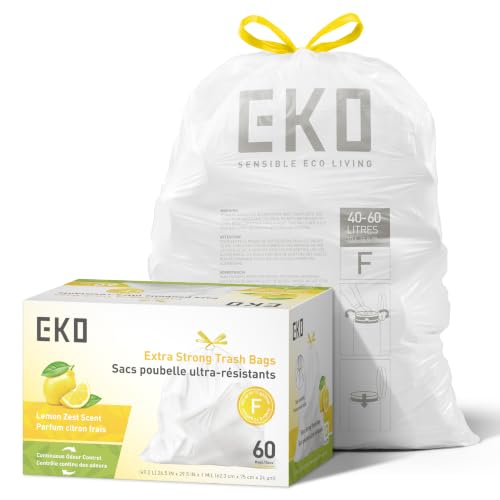 Ultra Strong Extra (60 Count (Pack of 1) / 13 Gallon Bags/Code F (Lemon))