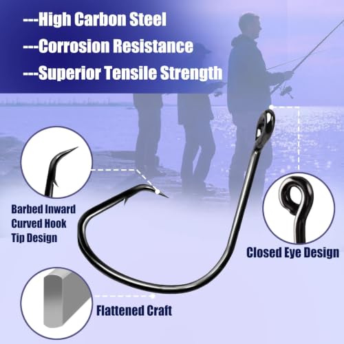 Fishing Circle Hooks Offset Fish Hook Saltwater (50pcs / 5/0)