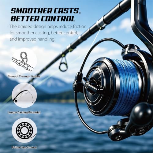 PE Braided Fishing Line (Blue-X4 / 30LB(500Yards))