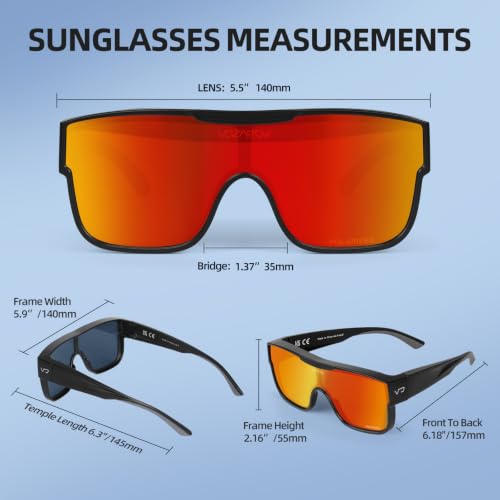 Polarized Fit Over Glasses Sunglasses for Men Women UV Protection (02-red)