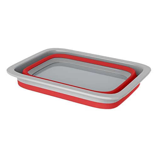 Collapsible Trash Can and Camp Sink Set (Red and Green)